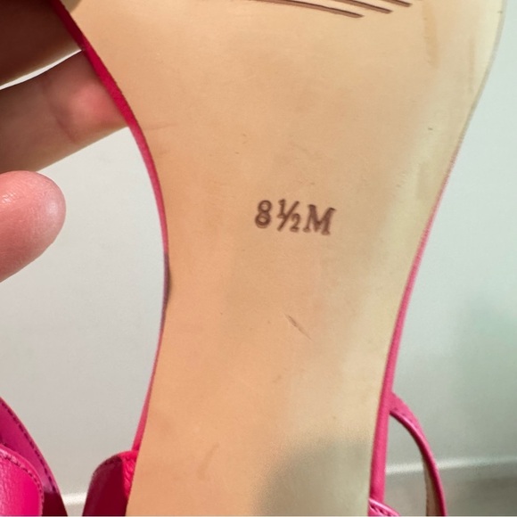 Talbots Rosalie Hot Pink Leather Ankle Strap Heeled Sandal Size 8.5M - Picture 6 of 8